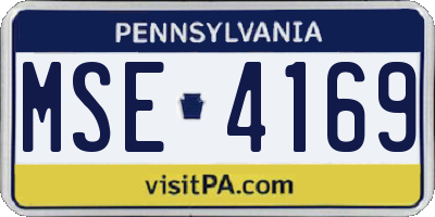 PA license plate MSE4169