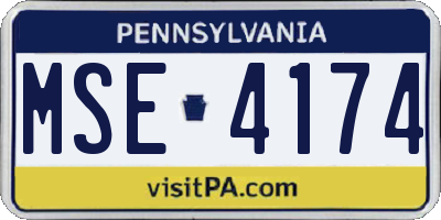 PA license plate MSE4174
