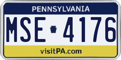 PA license plate MSE4176