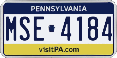 PA license plate MSE4184