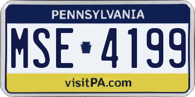 PA license plate MSE4199