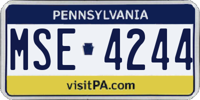 PA license plate MSE4244