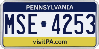 PA license plate MSE4253