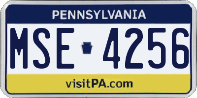 PA license plate MSE4256
