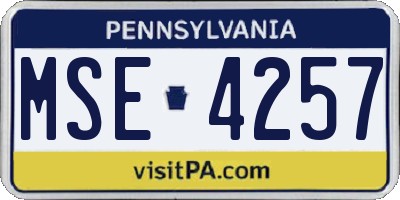 PA license plate MSE4257