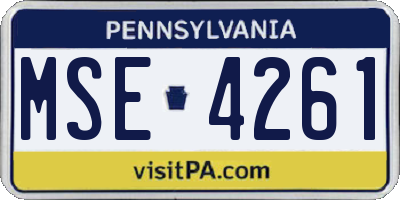 PA license plate MSE4261