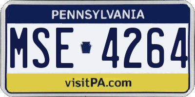 PA license plate MSE4264