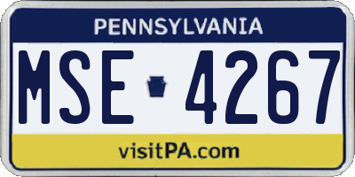 PA license plate MSE4267