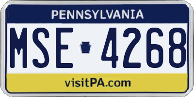 PA license plate MSE4268