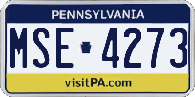 PA license plate MSE4273