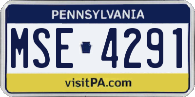 PA license plate MSE4291