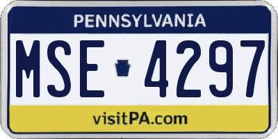 PA license plate MSE4297