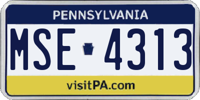 PA license plate MSE4313