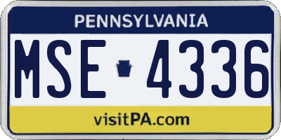 PA license plate MSE4336