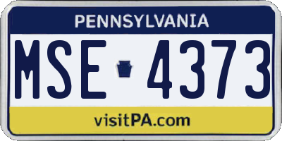 PA license plate MSE4373