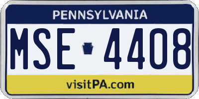 PA license plate MSE4408
