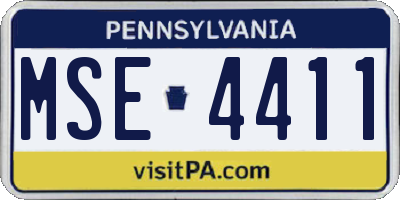 PA license plate MSE4411