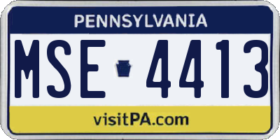 PA license plate MSE4413