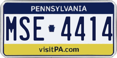 PA license plate MSE4414