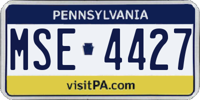 PA license plate MSE4427