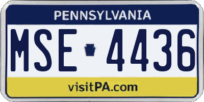 PA license plate MSE4436