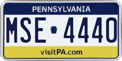 PA license plate MSE4440