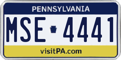 PA license plate MSE4441