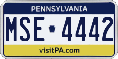 PA license plate MSE4442