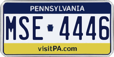 PA license plate MSE4446