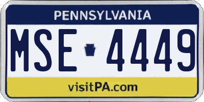 PA license plate MSE4449