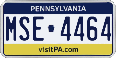 PA license plate MSE4464