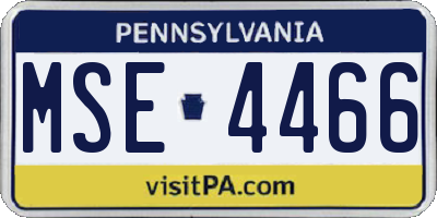 PA license plate MSE4466