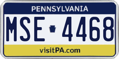 PA license plate MSE4468