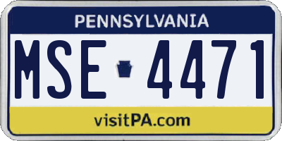 PA license plate MSE4471