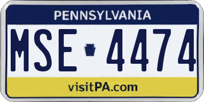 PA license plate MSE4474