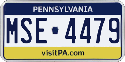 PA license plate MSE4479