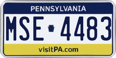 PA license plate MSE4483