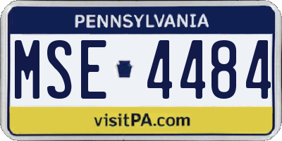 PA license plate MSE4484