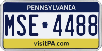 PA license plate MSE4488