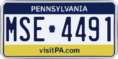 PA license plate MSE4491