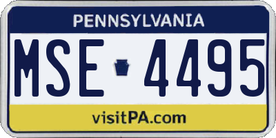 PA license plate MSE4495