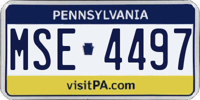 PA license plate MSE4497