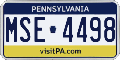 PA license plate MSE4498