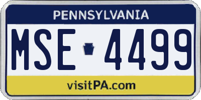 PA license plate MSE4499