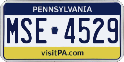 PA license plate MSE4529