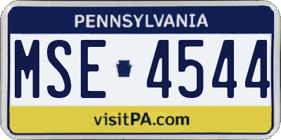 PA license plate MSE4544