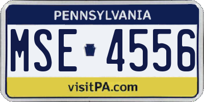 PA license plate MSE4556