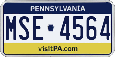 PA license plate MSE4564