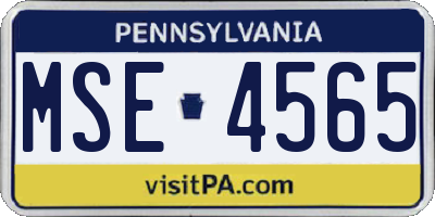 PA license plate MSE4565