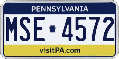 PA license plate MSE4572